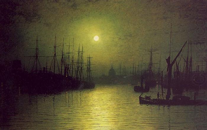 Atkinson Grimshaw Nightfall Down the Thames china oil painting image
